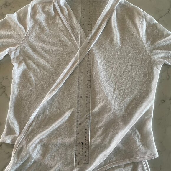 White Light Bolero Style wrap Cover 3/4 Sleeve Open Front - Picture 13 of 15